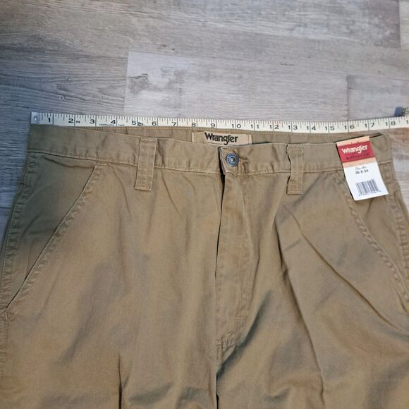 Wrangler Authentics NWT Cargo Pant Men 36x34 Relaxed Fit Tan Cotton ZM6LGBH - Picture 7 of 12